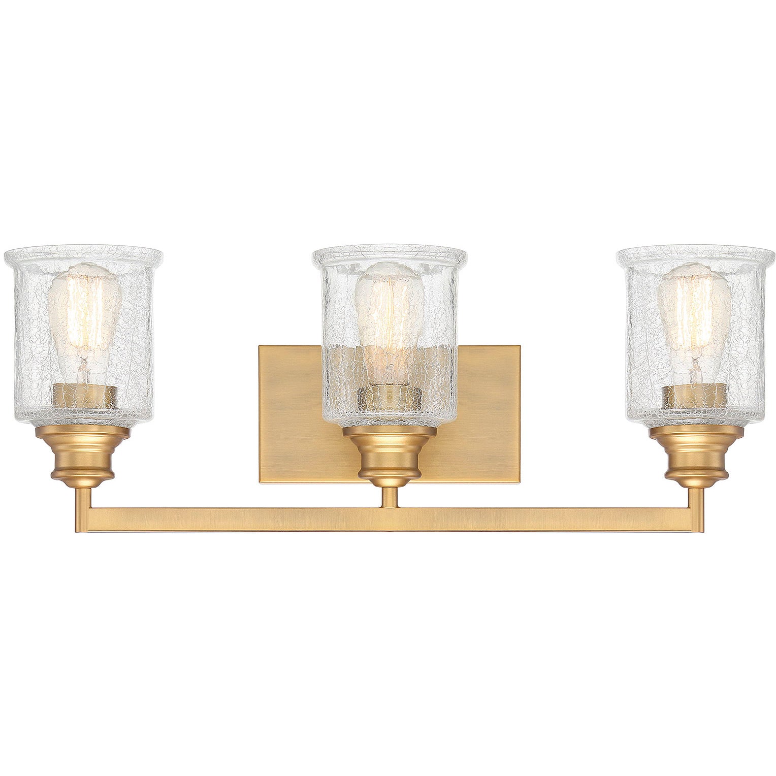 Hampton 3-Light Bathroom Vanity Light in Warm Brass