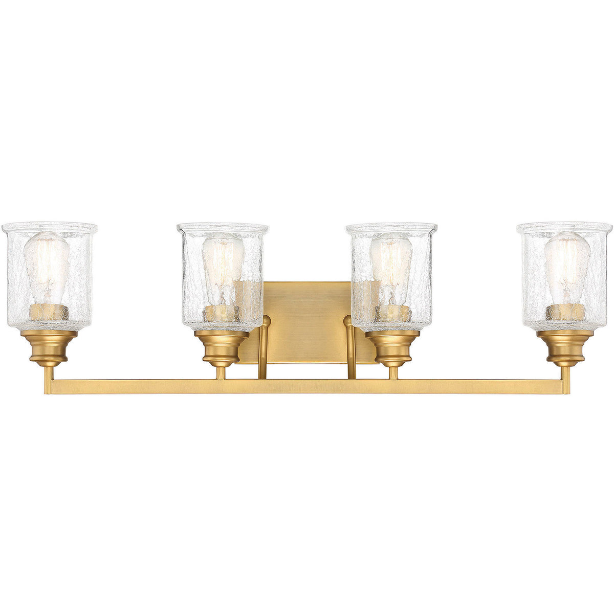 Hampton 4-Light Bathroom Vanity Light in Warm Brass