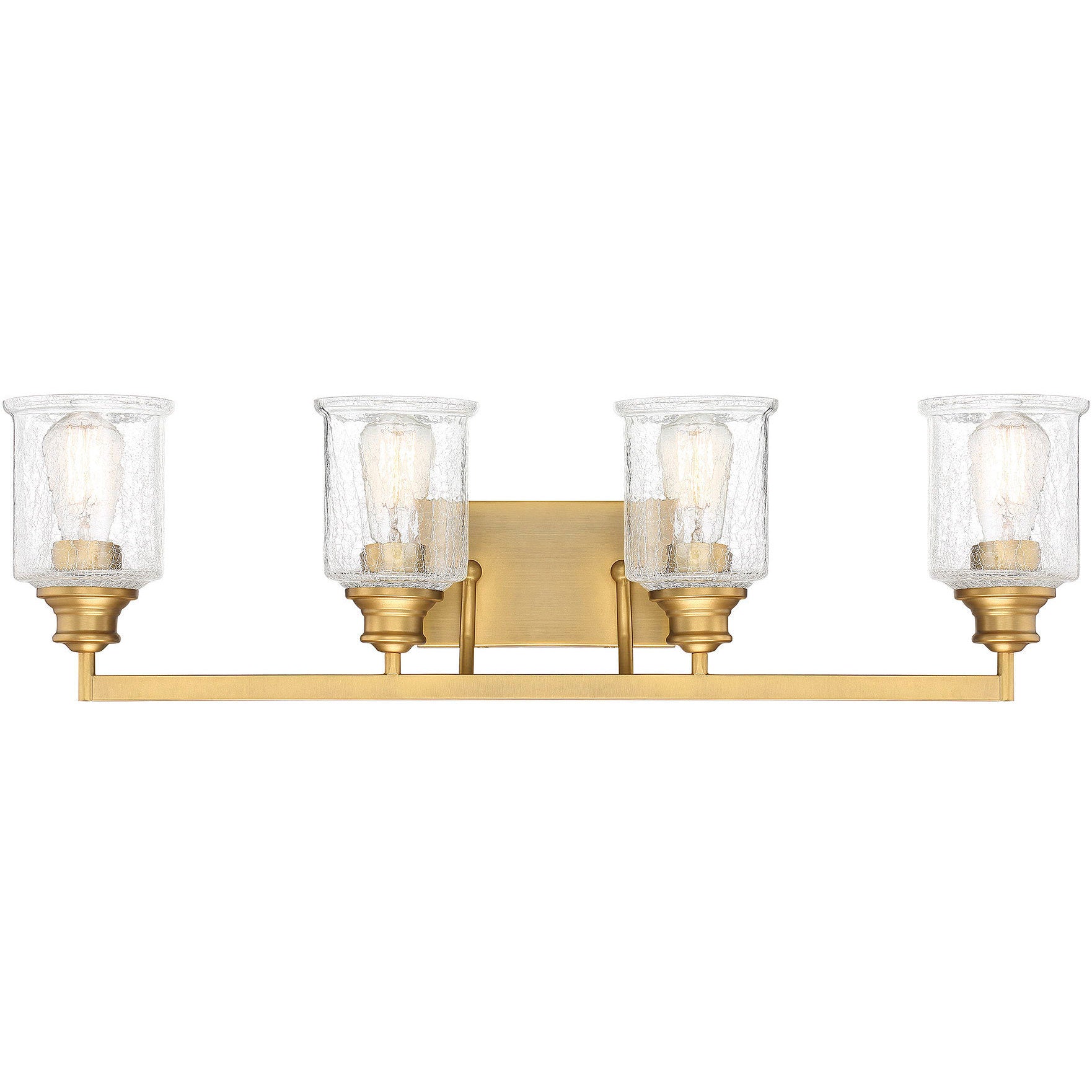 Hampton 4-Light Bathroom Vanity Light in Warm Brass