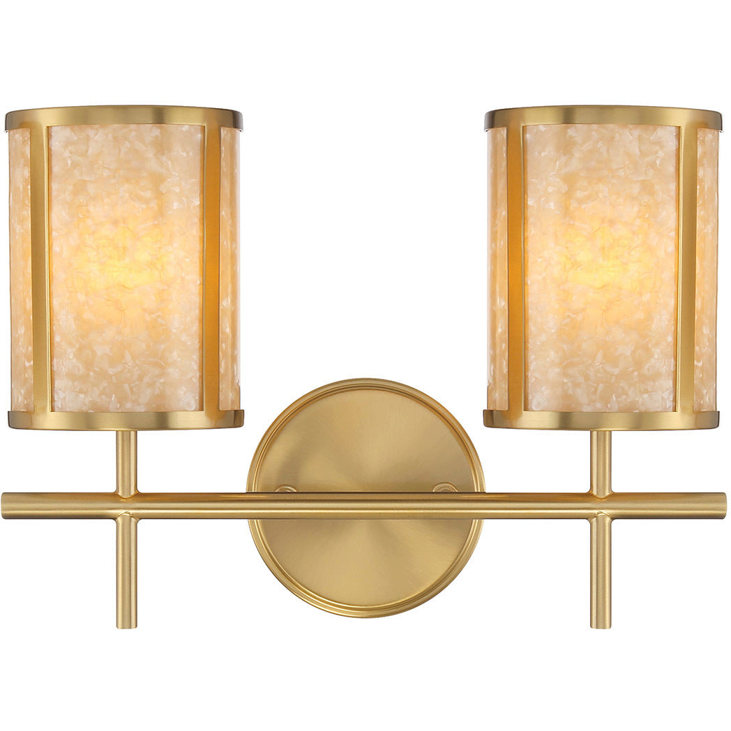 Camden 2-Light Bathroom Vanity Light in Warm Brass