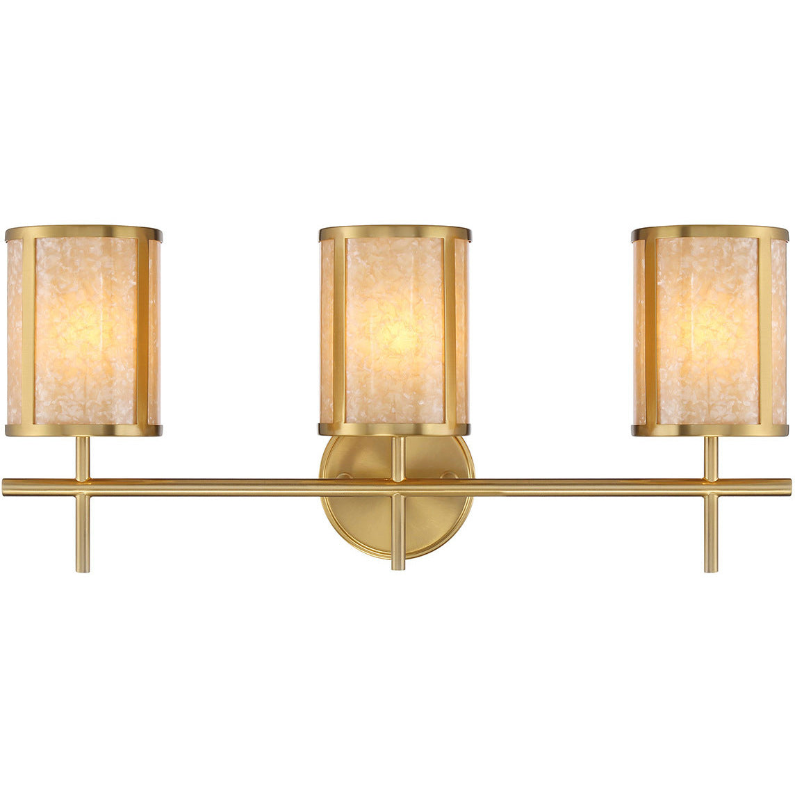 Camden 3-Light Bathroom Vanity Light in Warm Brass