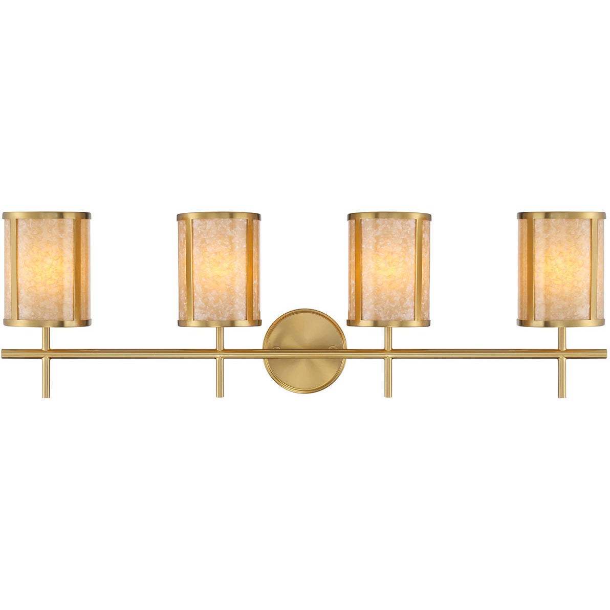 Camden 4-Light Bathroom Vanity Light in Warm Brass