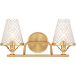 Candler 2-Light Bathroom Vanity Light in Warm Brass