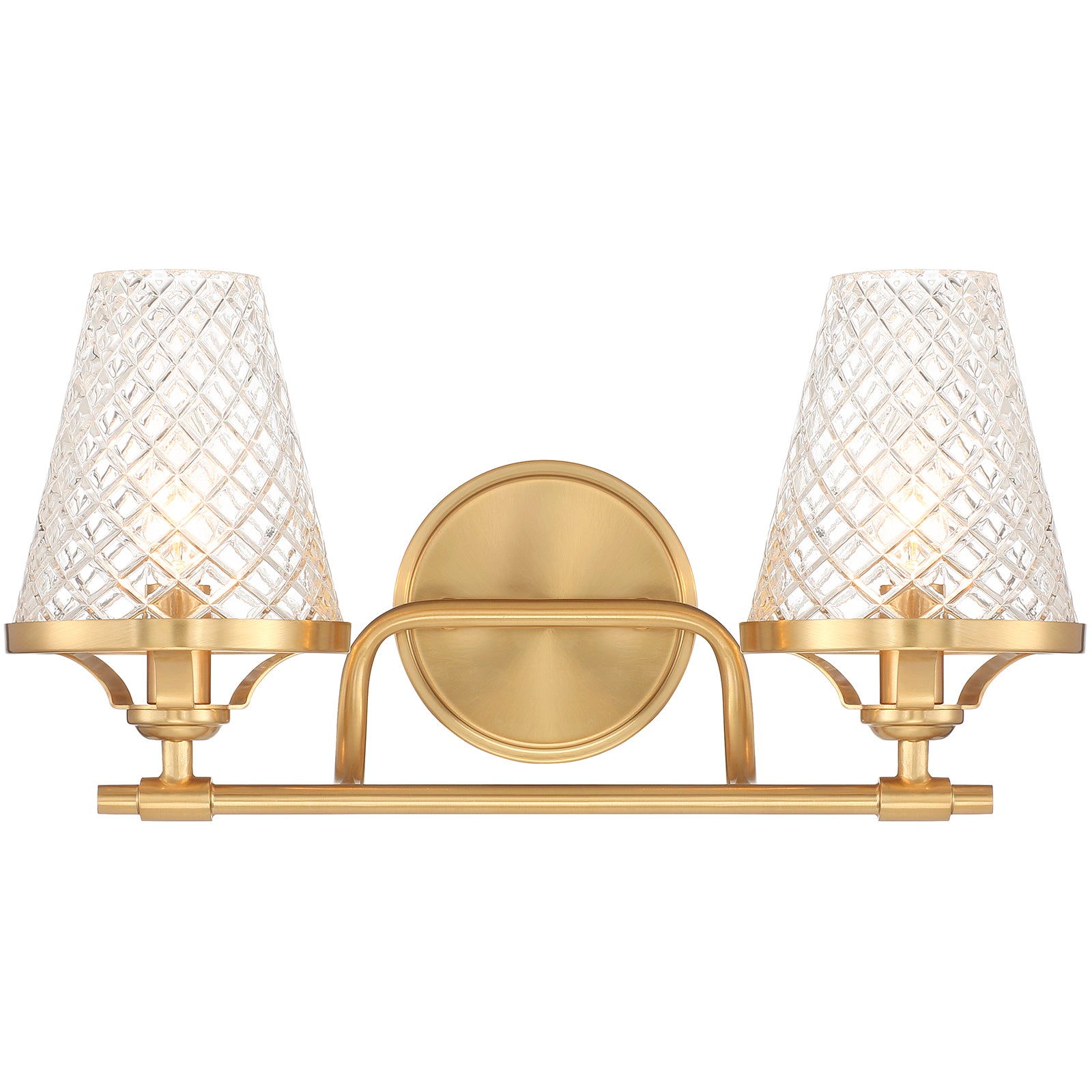 Candler 2-Light Bathroom Vanity Light in Warm Brass