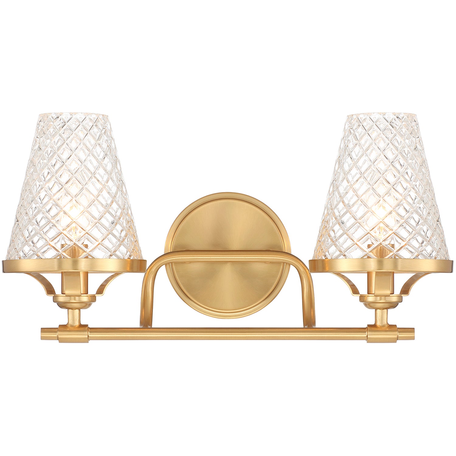 Candler 2-Light Bathroom Vanity Light in Warm Brass