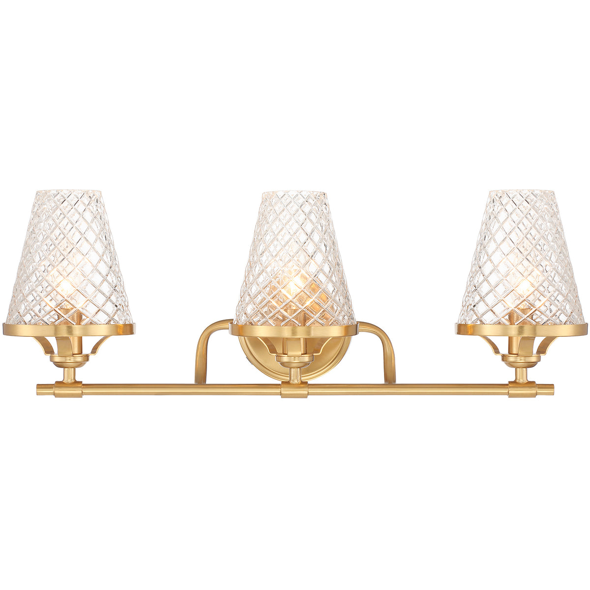 Candler 3-Light Bathroom Vanity Light in Warm Brass