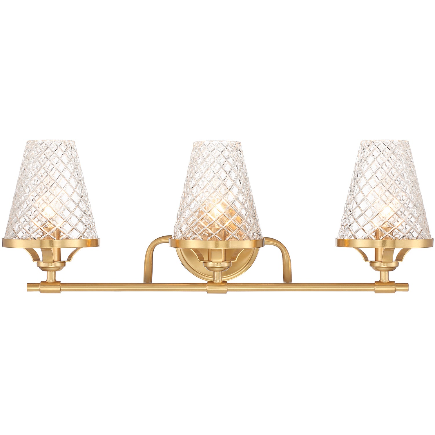 Candler 3-Light Bathroom Vanity Light in Warm Brass