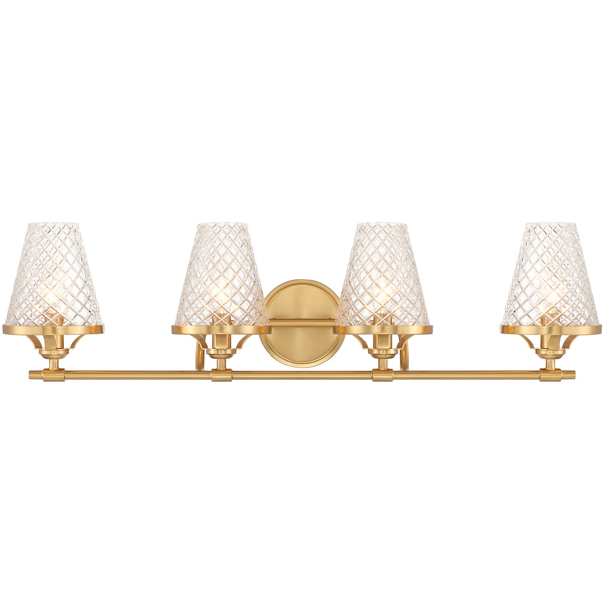 Candler 4-Light Bathroom Vanity Light in Warm Brass