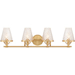 Candler 4-Light Bathroom Vanity Light in Warm Brass