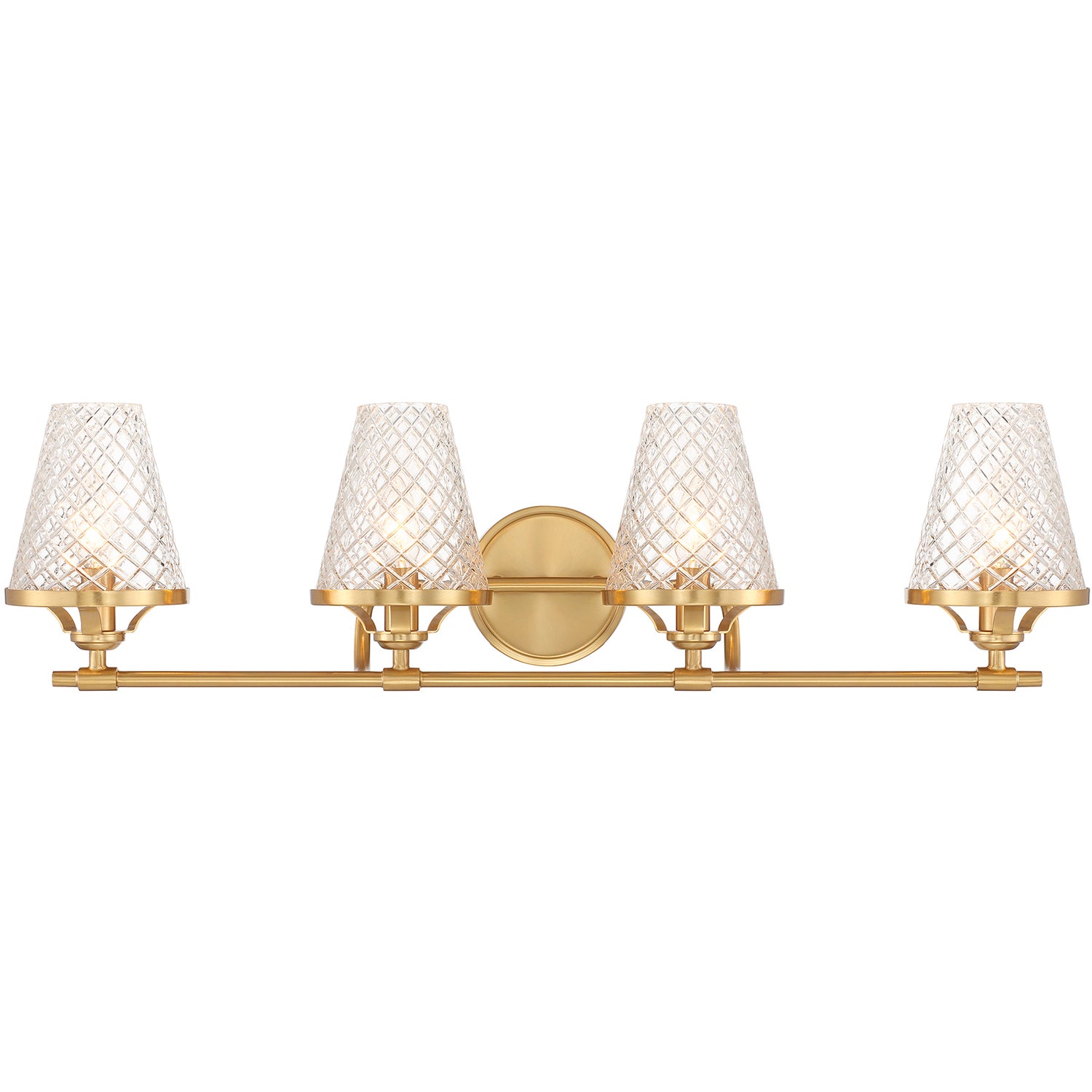 Candler 4-Light Bathroom Vanity Light in Warm Brass