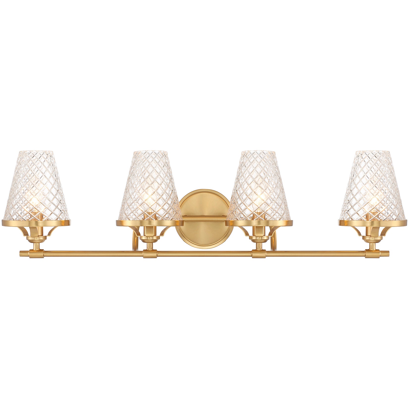 Candler 4-Light Bathroom Vanity Light in Warm Brass