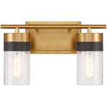 Brickell 2-Light Bathroom Vanity Light in Warm Brass and Black
