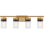 Brickell 4-Light Bathroom Vanity Light in Warm Brass and Black