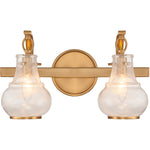 Adams 2-Light Bathroom Vanity Light in Warm Brass