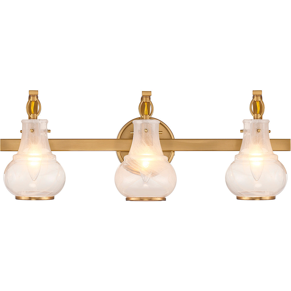 Adams 3-Light Bathroom Vanity Light in Warm Brass