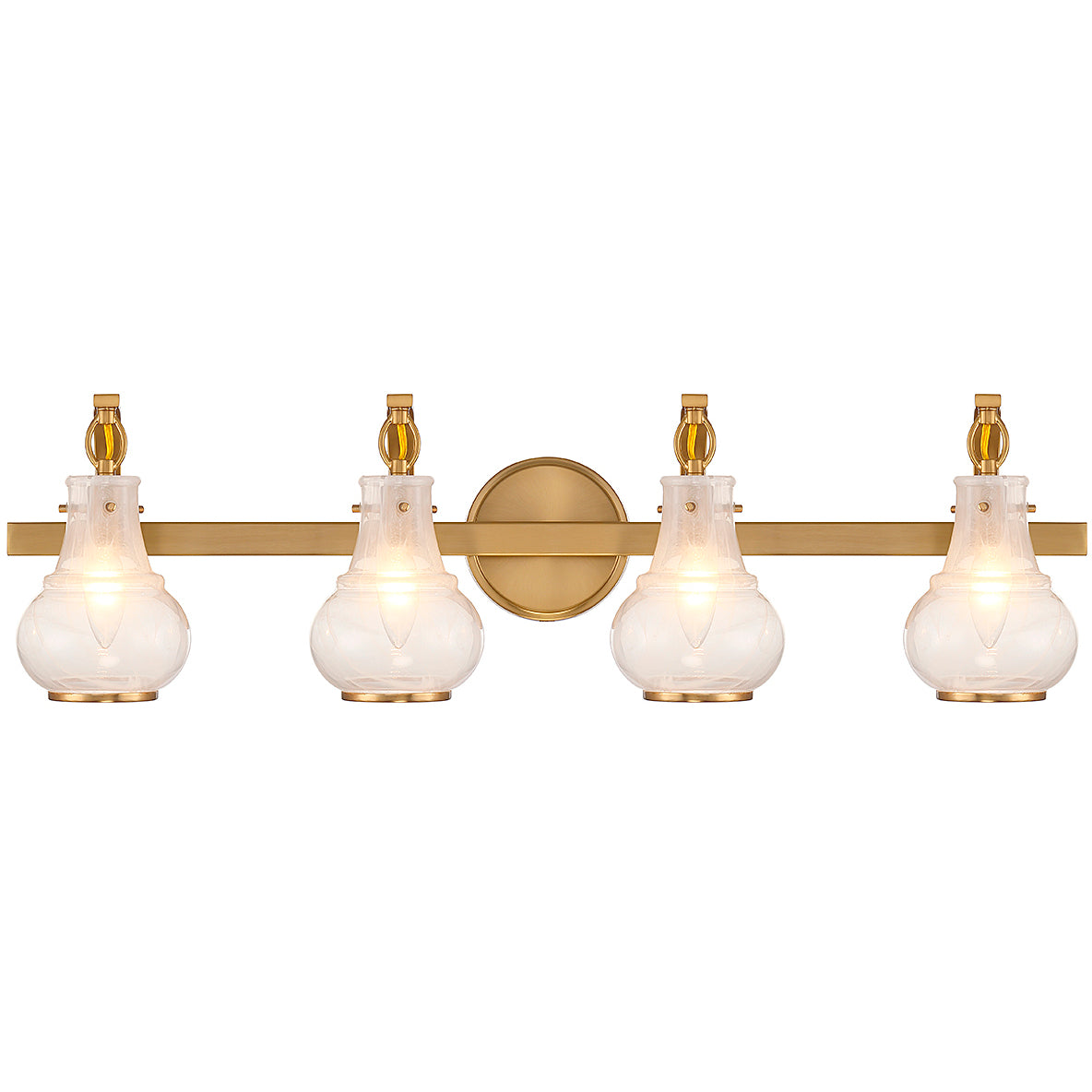 Adams 4-Light Bathroom Vanity Light in Warm Brass