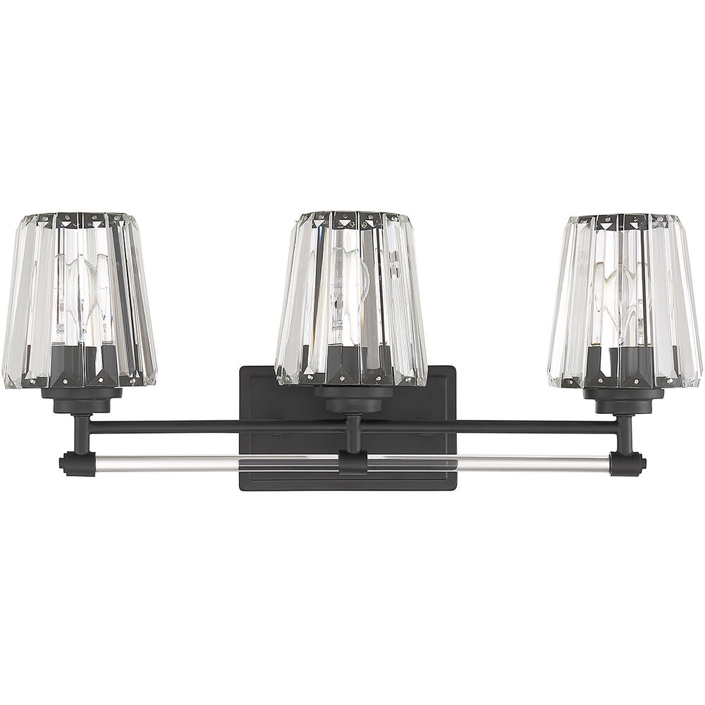 Garnet Bathroom Vanity Light - 8-6001-3-BK