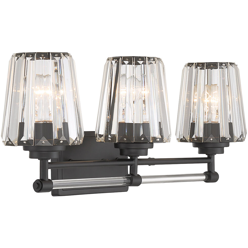 Garnet Bathroom Vanity Light - 8-6001-3-BK