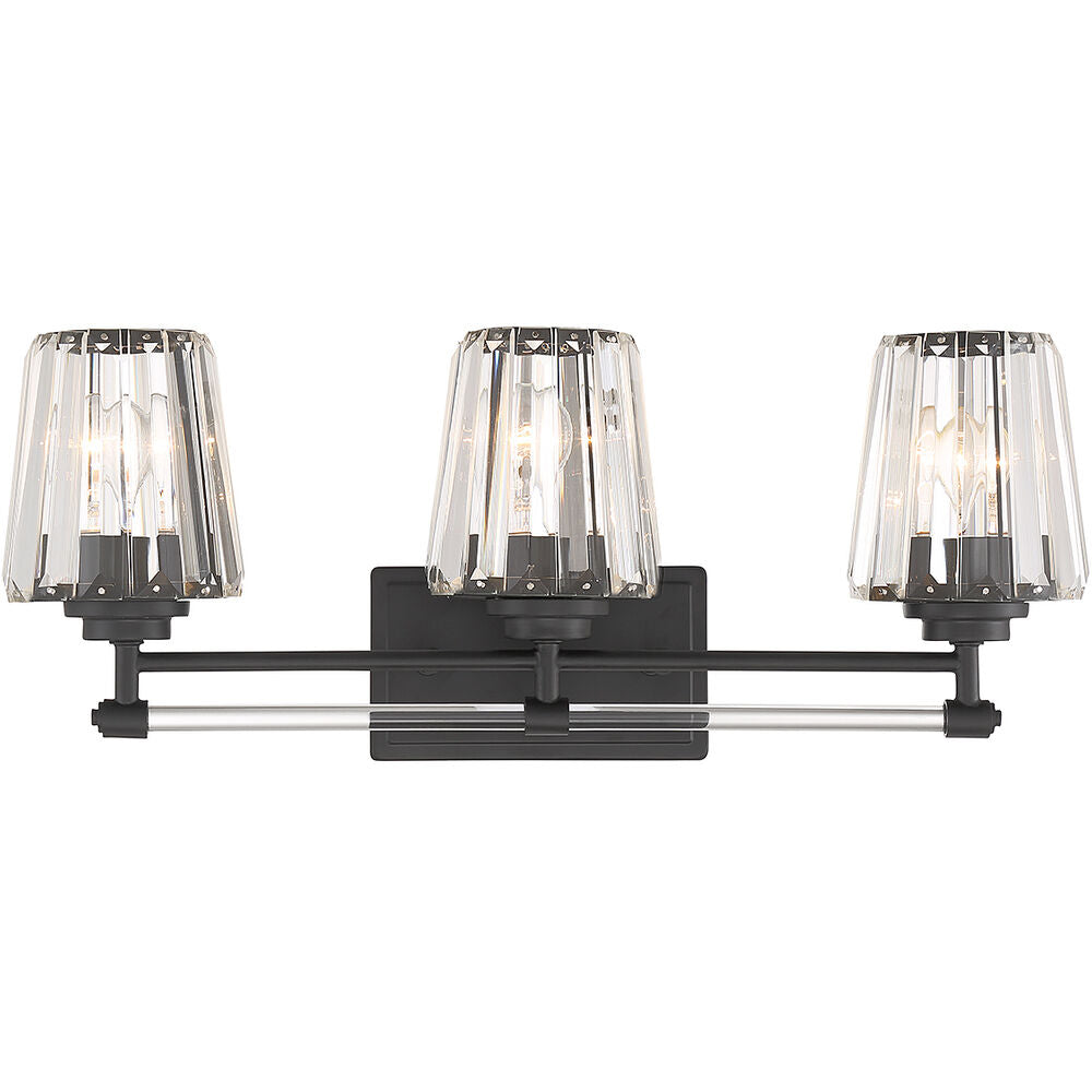 Garnet Bathroom Vanity Light - 8-6001-3-BK