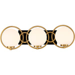 Alhambra 3-Light Bathroom Vanity Light in Matte Black with Warm Brass