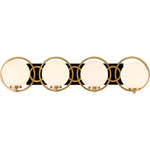Alhambra 4-Light Bathroom Vanity Light in Matte Black with Warm Brass