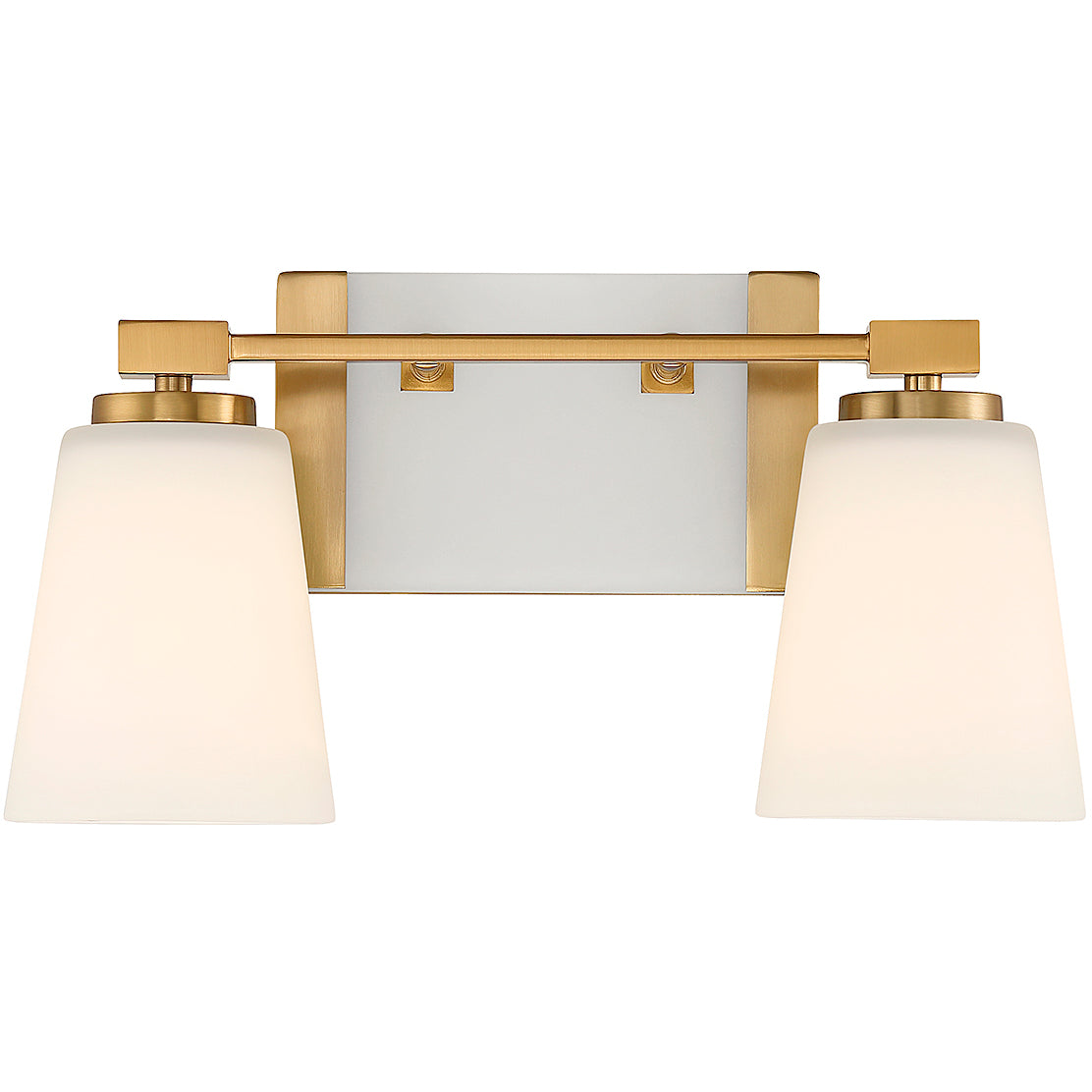Darby 2-Light Bathroom Vanity Light in Warm Brass
