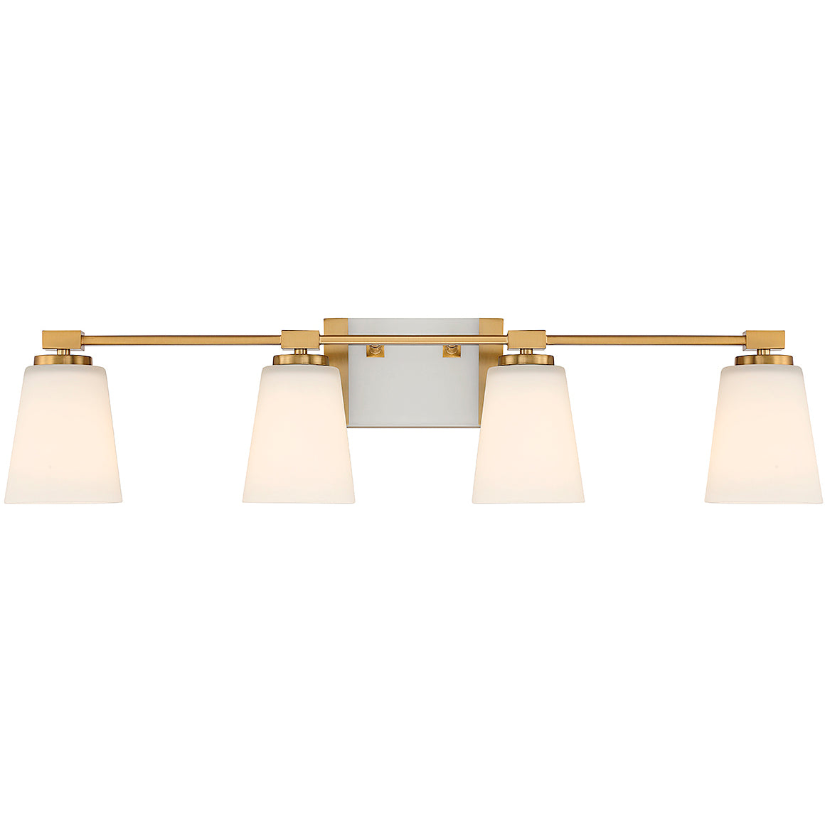 Darby 4-Light Bathroom Vanity Light in Warm Brass