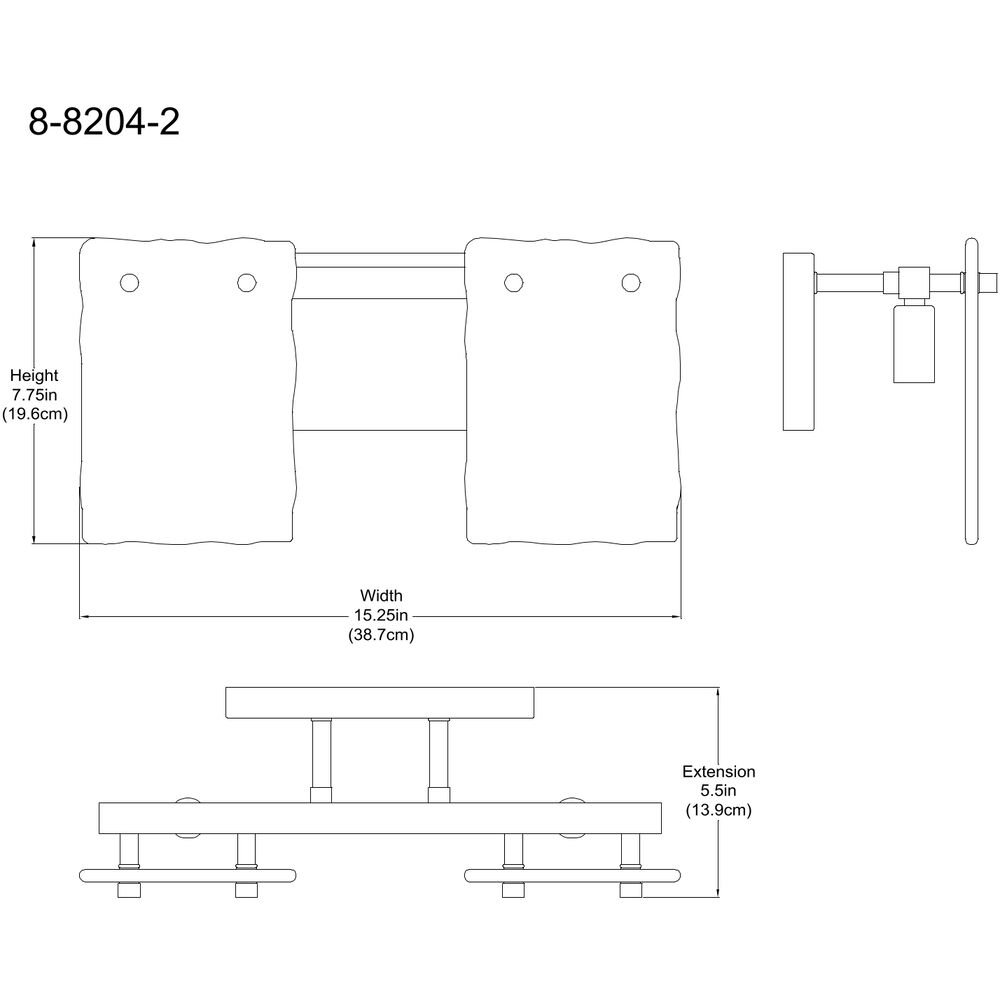 Genry Bathroom Vanity Light - 8-8204-2-BK