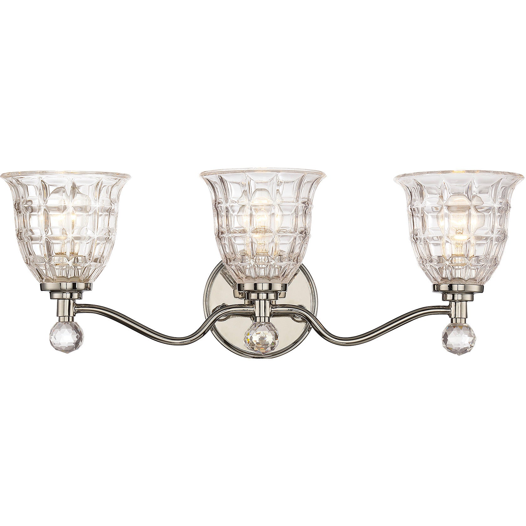 Birone 3-Light Bathroom Vanity Light in Polished Nickel