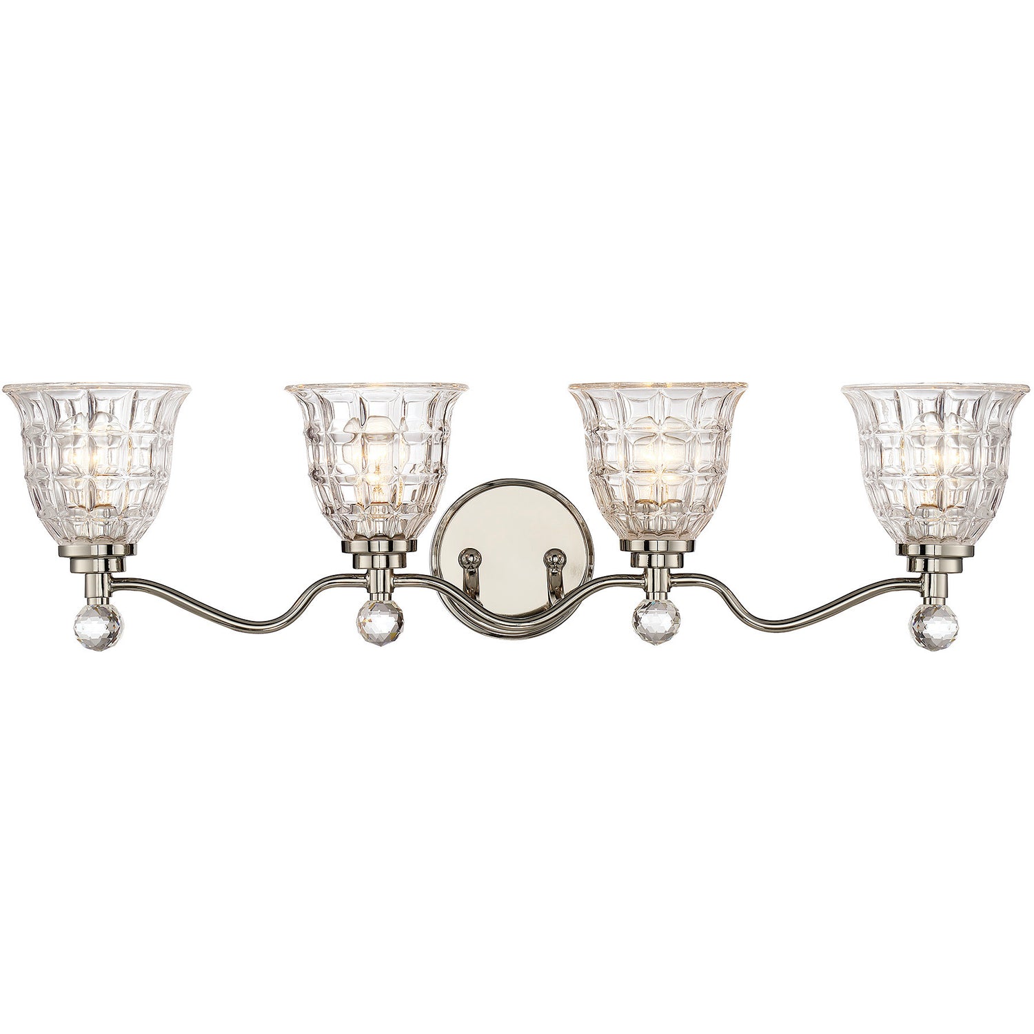 Birone 4-Light Bathroom Vanity Light in Polished Nickel