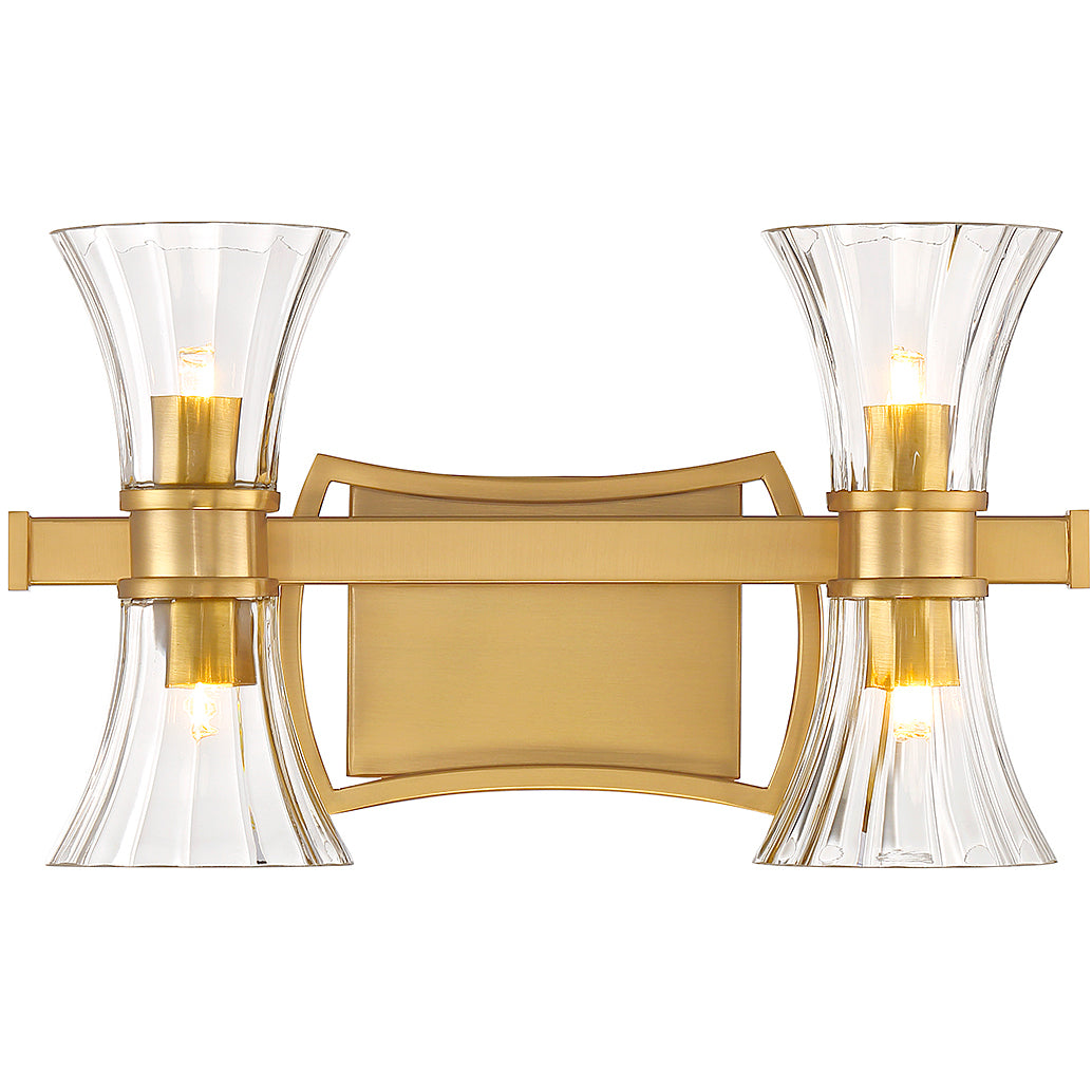 Bennington 4-Light LED Bathroom Vanity Light in Warm Brass