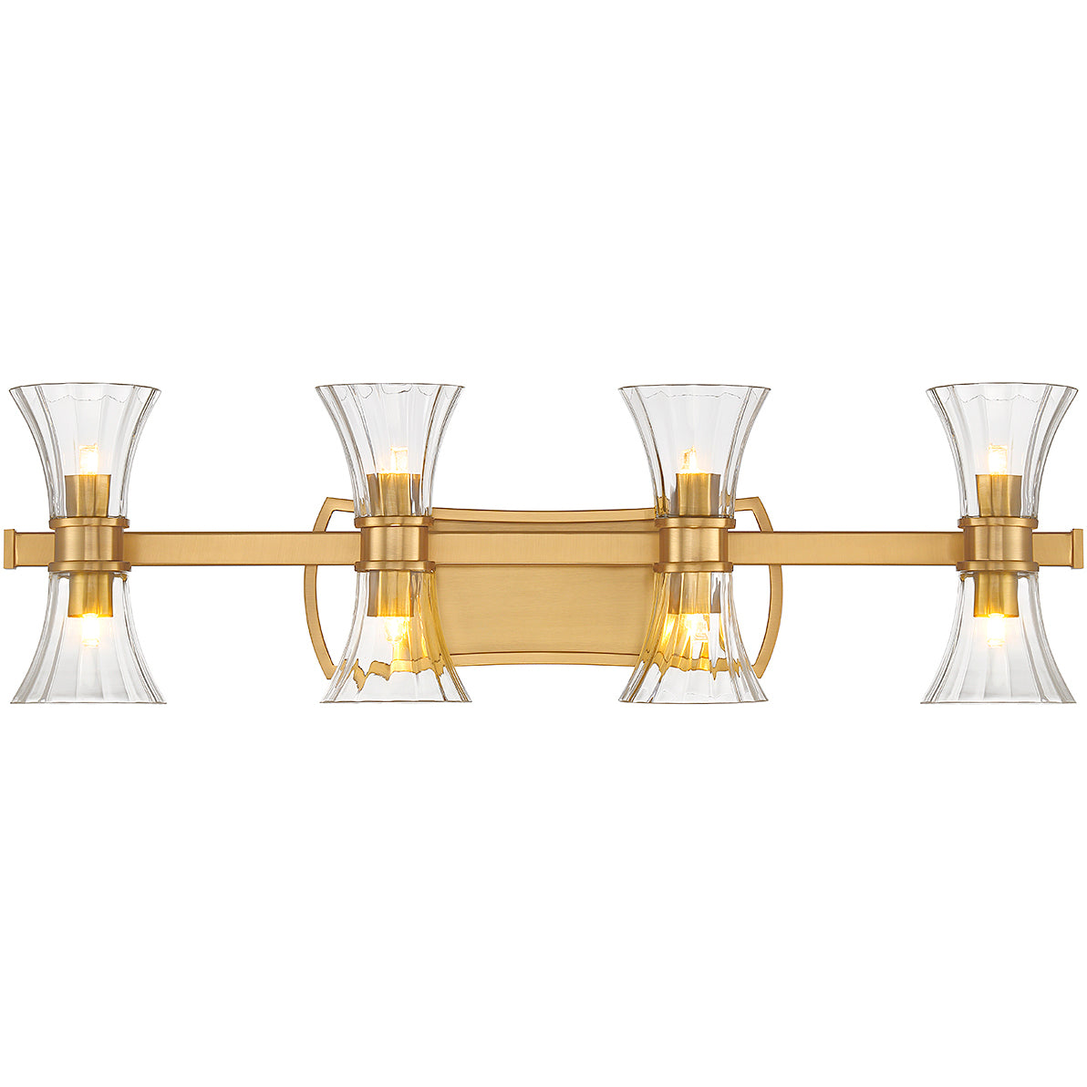 Bennington 8-Light LED Bathroom Vanity Light in Warm Brass