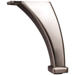 Hardware Resources Furniture Leg — Dull Chrome with applied rubber bumper and curved frame