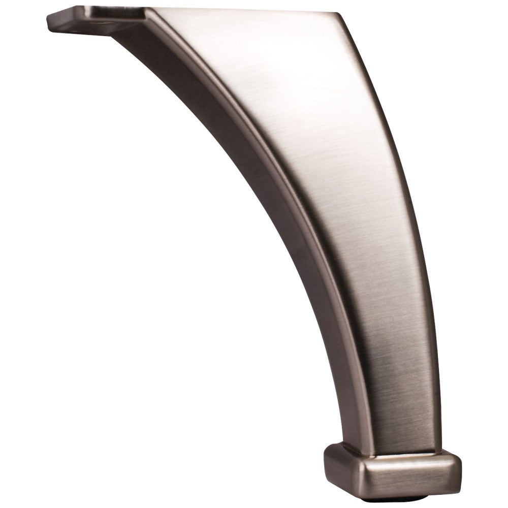 Hardware Resources Furniture Leg — Dull Chrome with applied rubber bumper and curved frame