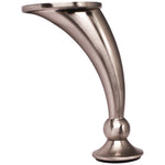 Hardware Resources Furniture Leg — Dull Chrome, with applied rubber bumper and curved frame