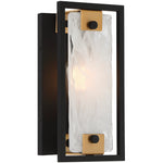 Hayward 1-Light Wall Sconce in Matte Black with Warm Brass Accents