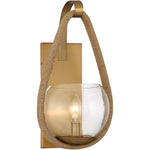Ashe 1-Light Wall Sconce in Warm Brass and Rope
