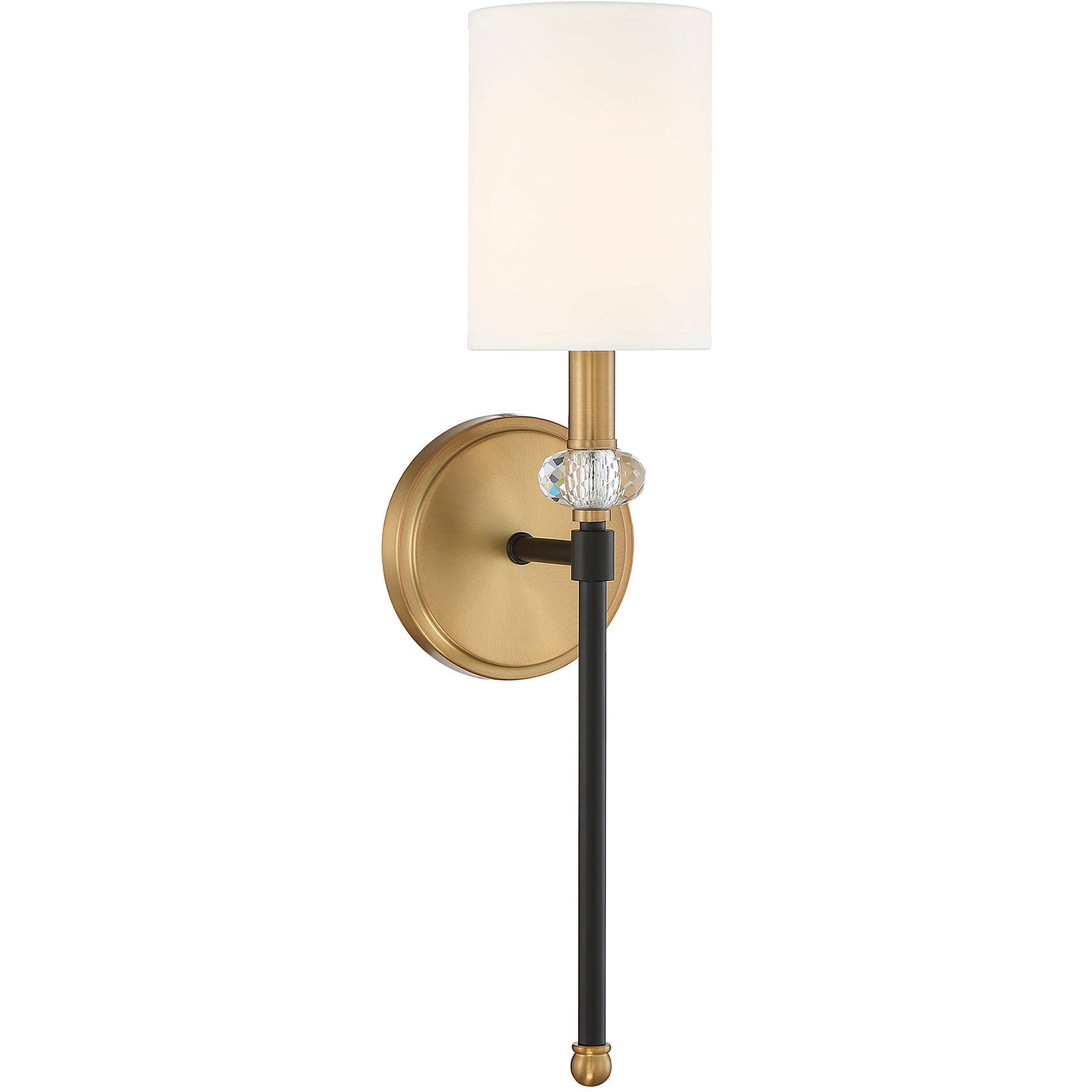 Tivoli 1-Light Wall Sconce in Matte Black with Warm Brass Accents