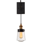 Macauley 1-Light Wall Sconce in Vintage Black with Warm Brass