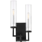 Folsom 2-Light Adjustable Wall Sconce in Matte Black with Polished Chrome Accents