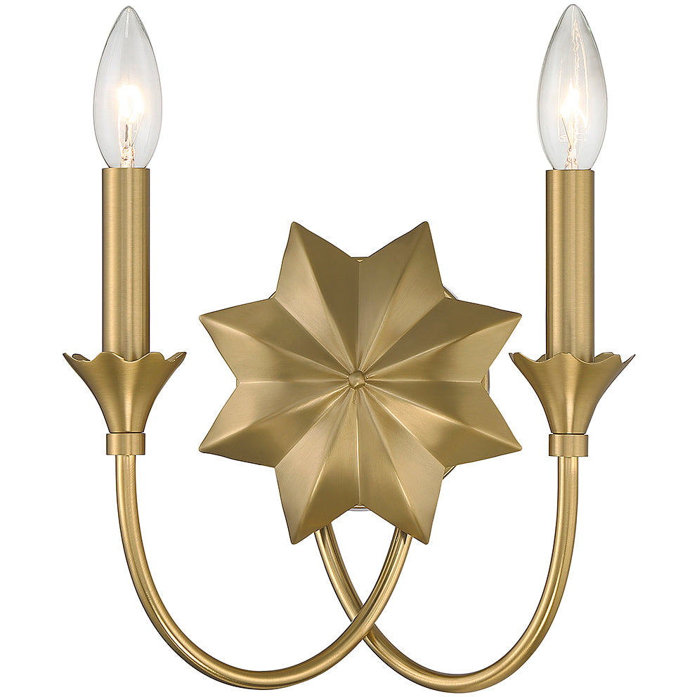 Sullivan 2-Light Wall Sconce in Warm Brass