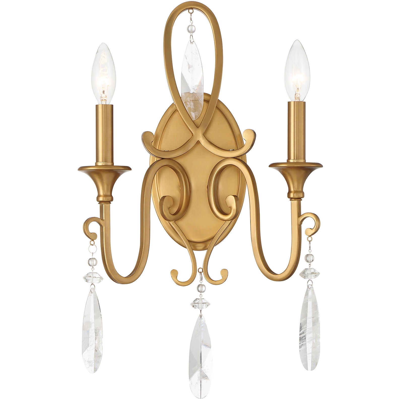 Fairchild 2-Light Wall Sconce in Warm Brass