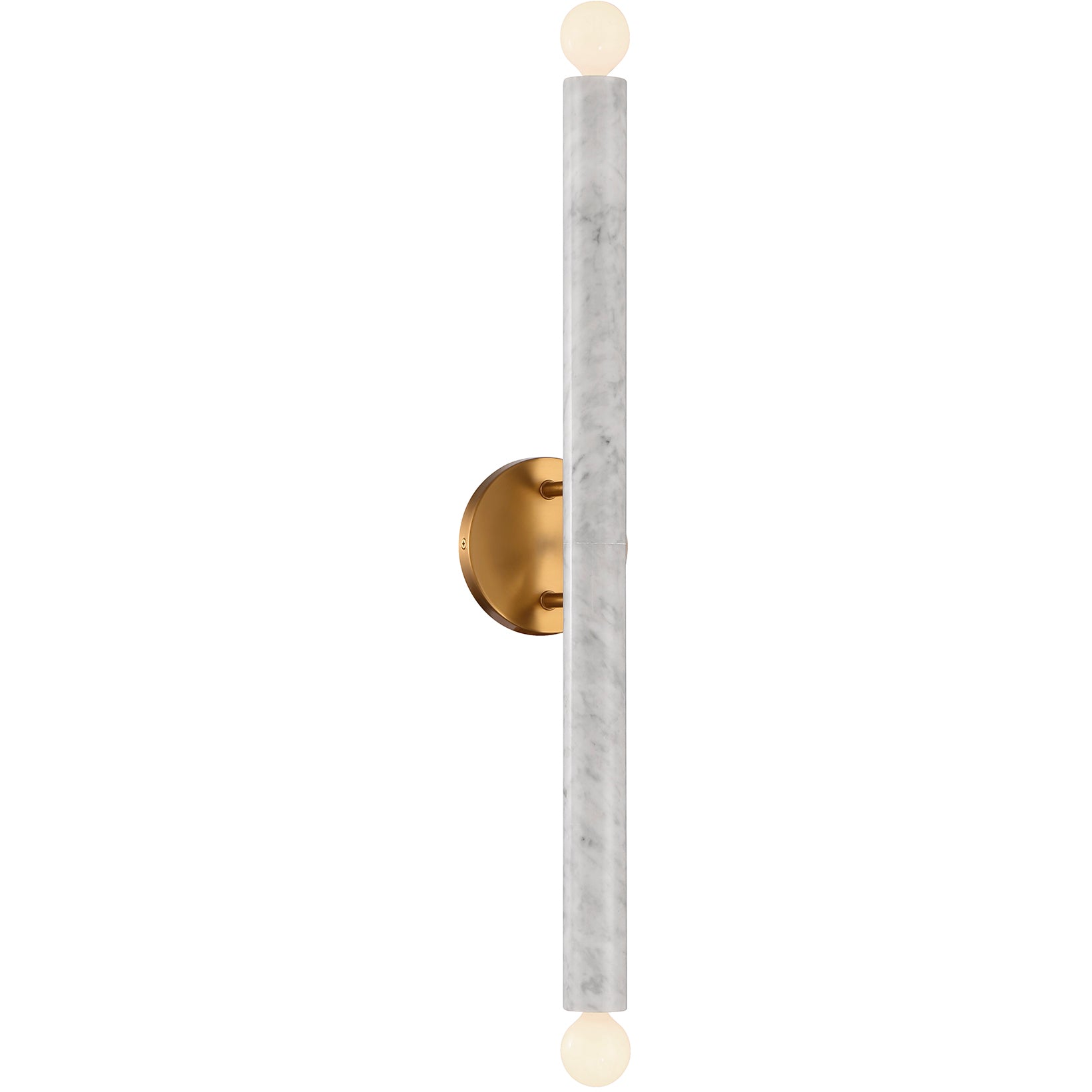 Callaway 2-Light Wall Sconce in Black Marble with Warm Brass