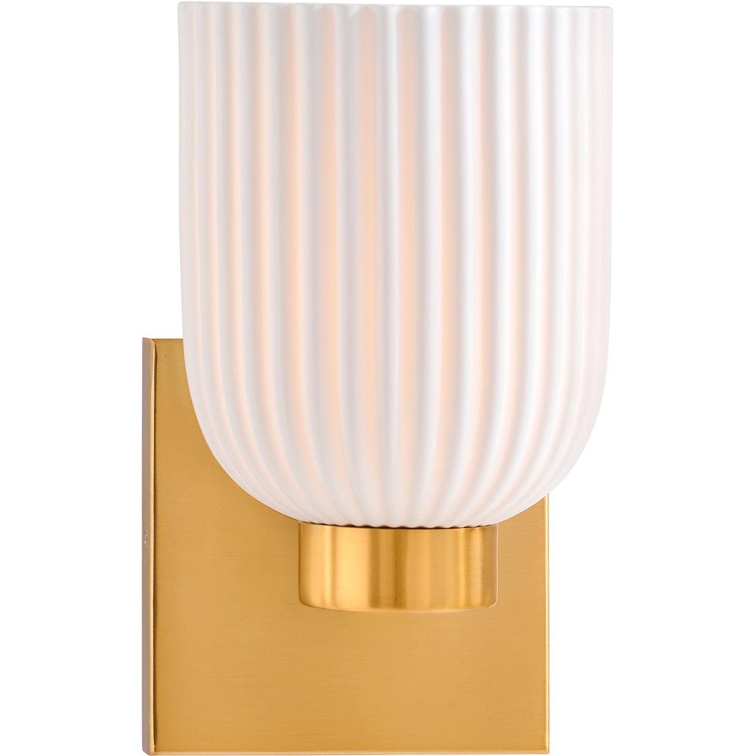 Isla Blanca 1-Light Wall Sconce in Warm Brass by Breegan Jane