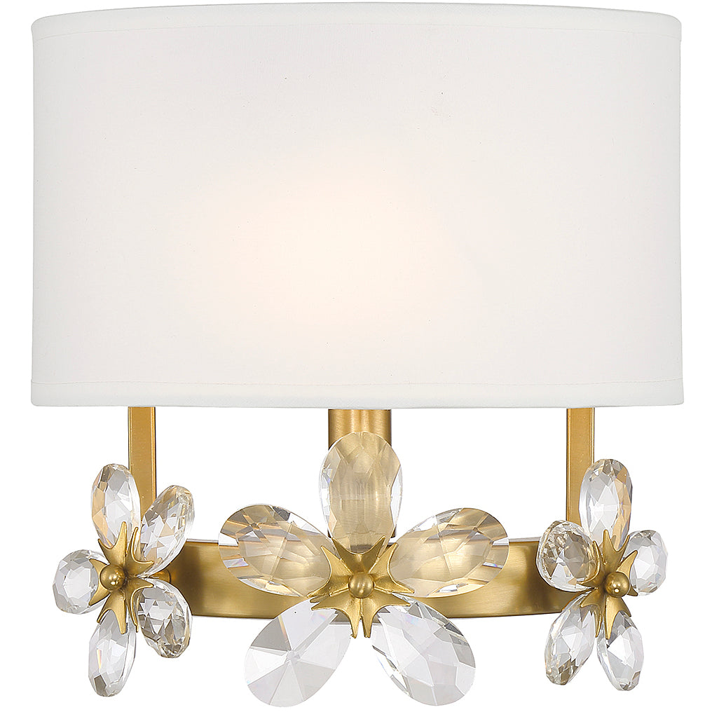 Dahlia 1-Light Wall Sconce in Warm Brass