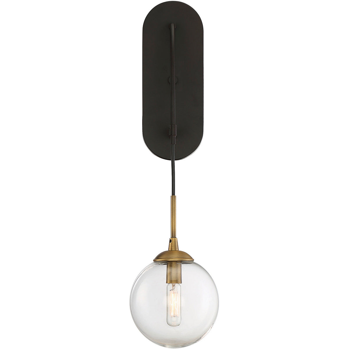 Fulton 1-Light Wall Sconce in English Bronze and Warm Brass