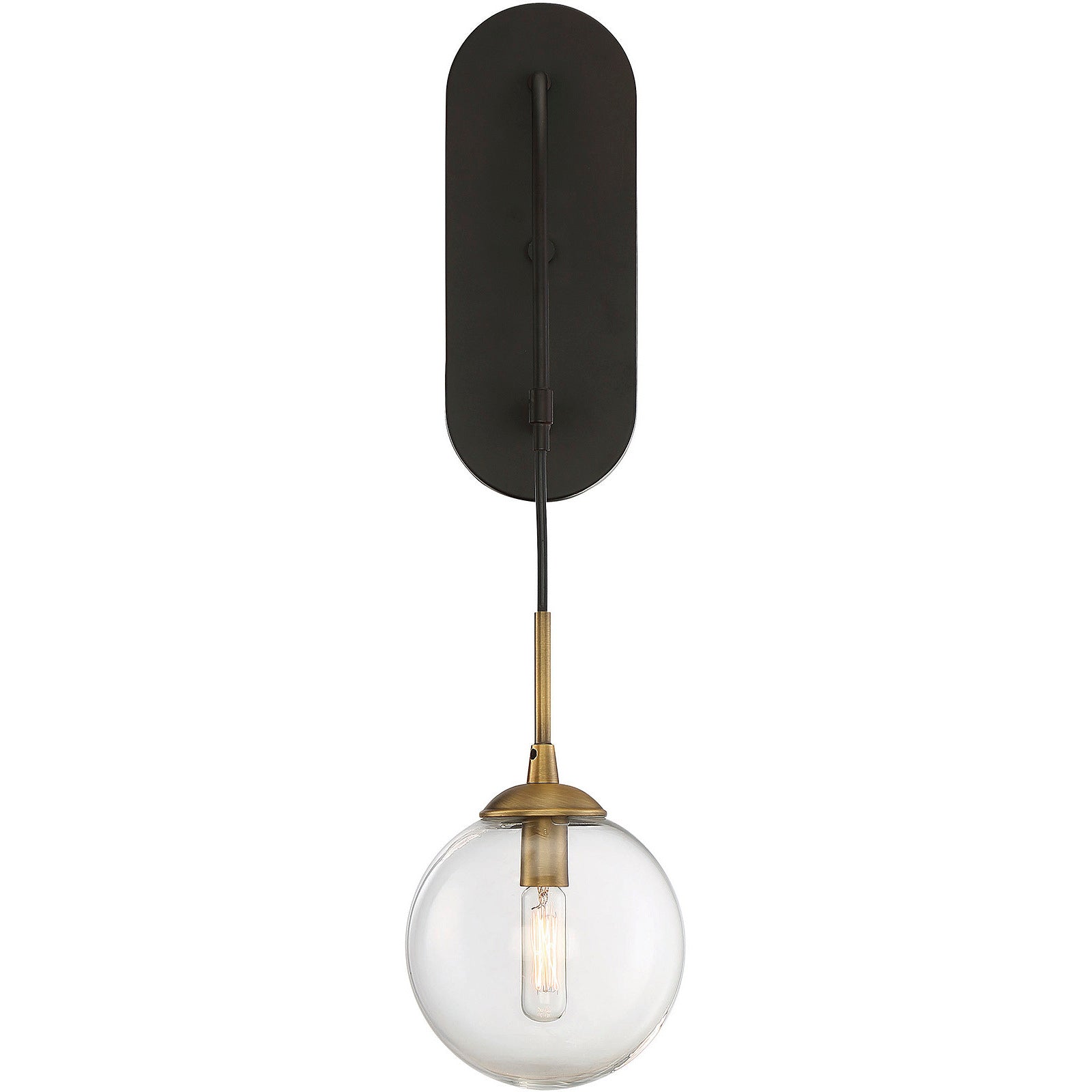 Fulton 1-Light Wall Sconce in English Bronze and Warm Brass