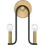 Archway 2-Light Wall Sconce in Matte Black with Warm Brass Accents