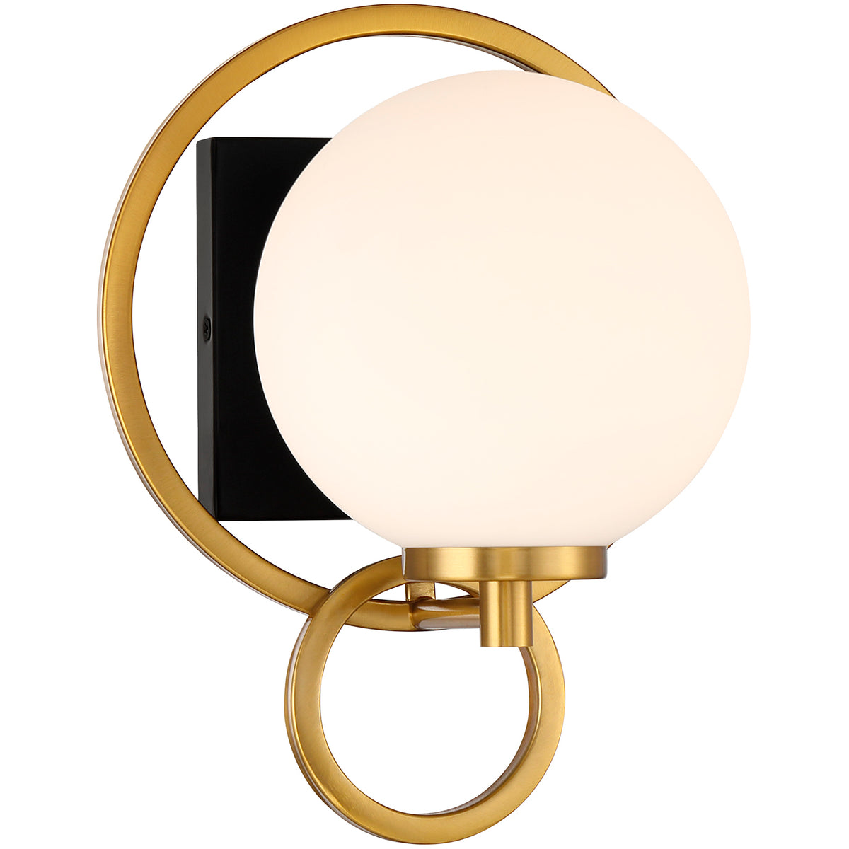 Alhambra 1-Light Wall Sconce in Matte Black with Warm Brass
