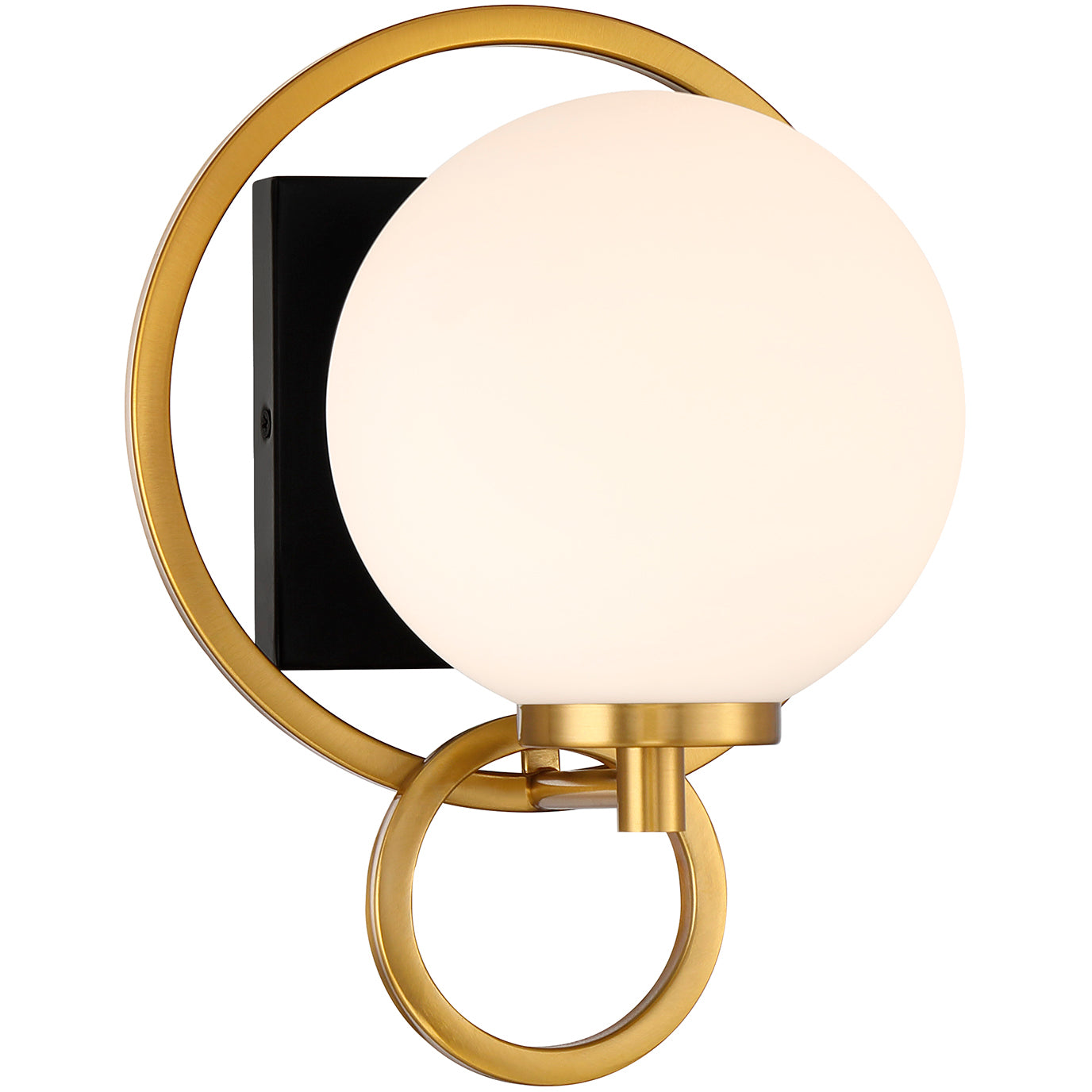 Alhambra 1-Light Wall Sconce in Matte Black with Warm Brass